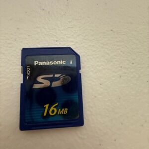 Panasonic 16MB SD Memory Card Secure Digital Flash RP-SD016B Vintage Tech Blue